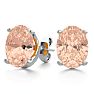 2 Carat Oval Shape Morganite Earrings Studs In Sterling Silver Image-1
