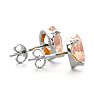 2 Carat Oval Shape Morganite Earrings Studs In Sterling Silver Image-3