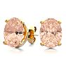 2 Carat Oval Shape Morganite Earrings Studs In 14K Yellow Gold Over Sterling Silver Image-1