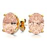 2 Carat Oval Shape Morganite Earrings Studs In 14K Yellow Gold Over Sterling Silver Image-1
