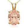 1 Carat Oval Shape Morganite Necklace In 14K Yellow Gold Over Sterling Silver With 18 Inch Chain Image-1