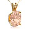 1 Carat Oval Shape Morganite Necklace In 14K Yellow Gold Over Sterling Silver With 18 Inch Chain Image-2