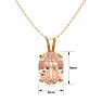 1 Carat Oval Shape Morganite Necklace In 14K Yellow Gold Over Sterling Silver With 18 Inch Chain Image-4
