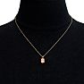 1 Carat Oval Shape Morganite Necklace In 14K Yellow Gold Over Sterling Silver With 18 Inch Chain Image-5