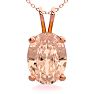 1 Carat Oval Shape Morganite Necklace In 14K Rose Gold Over Sterling Silver With 18 Inch Chain Image-1