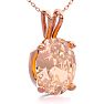 1 Carat Oval Shape Morganite Necklace In 14K Rose Gold Over Sterling Silver With 18 Inch Chain Image-2