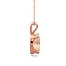 1 Carat Oval Shape Morganite Necklace In 14K Rose Gold Over Sterling Silver With 18 Inch Chain Image-3