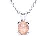 3 Carat Oval Shape Morganite Necklace and Earring Set In Sterling Silver Image-3