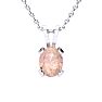 3 Carat Oval Shape Morganite Necklace and Earring Set In Sterling Silver Image-3