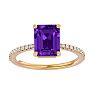 1 1/2 Carat Amethyst and Diamond Ring In 14 Karat Yellow Gold Image-1