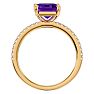 1 1/2 Carat Amethyst and Diamond Ring In 14 Karat Yellow Gold Image-3