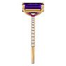1 1/2 Carat Amethyst and Diamond Ring In 14 Karat Yellow Gold Image-4