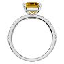 1 1/2 Carat Citrine and Diamond Ring In 14 Karat White Gold Image-3