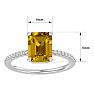 1 1/2 Carat Citrine and Diamond Ring In 14 Karat White Gold Image-5