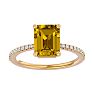 1 1/2 Carat Citrine and Diamond Ring In 14 Karat Yellow Gold Image-1
