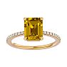 1 1/2 Carat Citrine and Diamond Ring In 14 Karat Yellow Gold Image-1