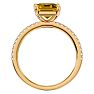 1 1/2 Carat Citrine and Diamond Ring In 14 Karat Yellow Gold Image-3