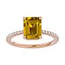 1 1/2 Carat Citrine and Diamond Ring In 14 Karat Rose Gold Image-1