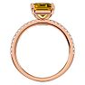 1 1/2 Carat Citrine and Diamond Ring In 14 Karat Rose Gold Image-3