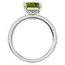 2 Carat Peridot and Diamond Ring In 14 Karat White Gold Image-3