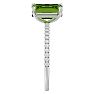2 Carat Peridot and Diamond Ring In 14 Karat White Gold Image-4