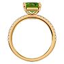 2 Carat Peridot and Diamond Ring In 14 Karat Yellow Gold Image-3