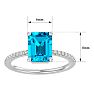 2 Carat Blue Topaz and Diamond Ring In 14 Karat White Gold Image-5