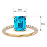 2 Carat Blue Topaz and Diamond Ring In 14 Karat Yellow Gold Image-5