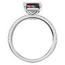 1-1/2 Carat Octagon Shape Mystic Topaz Ring and Diamonds In 14 Karat White Gold Image-3