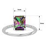 1-1/2 Carat Octagon Shape Mystic Topaz Ring and Diamonds In 14 Karat White Gold Image-5