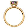 1-1/2 Carat Octagon Shape Mystic Topaz Ring and Diamonds In 14 Karat Yellow Gold Image-3