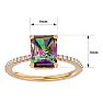 1-1/2 Carat Octagon Shape Mystic Topaz Ring and Diamonds In 14 Karat Yellow Gold Image-5