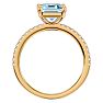 Aquamarine Ring: Aquamarine Jewelry: 1 1/2 Carat Aquamarine and Diamond Ring In 14 Karat Yellow Gold Image-3