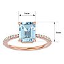 Aquamarine Ring: Aquamarine Jewelry: 1 1/2 Carat Aquamarine and Diamond Ring In 14 Karat Rose Gold Image-5
