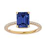 2 Carat Tanzanite and Diamond Ring In 14 Karat Yellow Gold Image-1