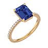 2 Carat Tanzanite and Diamond Ring In 14 Karat Yellow Gold Image-2