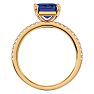2 Carat Tanzanite and Diamond Ring In 14 Karat Yellow Gold Image-3