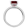 Garnet Ring: Garnet Jewelry: 2 Carat Garnet and Diamond Ring In 14 Karat White Gold Image-3