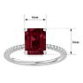Garnet Ring: Garnet Jewelry: 2 Carat Garnet and Diamond Ring In 14 Karat White Gold Image-5