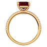 Garnet Ring: Garnet Jewelry: 2 Carat Garnet and Diamond Ring In 14 Karat Yellow Gold Image-3