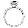 1 1/2 Carat Green Amethyst and Diamond Ring In 14 Karat White Gold Image-3