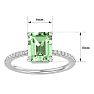 1 1/2 Carat Green Amethyst and Diamond Ring In 14 Karat White Gold Image-5