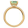 1 1/2 Carat Green Amethyst and Diamond Ring In 14 Karat Yellow Gold Image-3