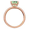 1 1/2 Carat Green Amethyst and Diamond Ring In 14 Karat Rose Gold Image-3