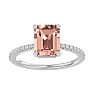 1-1/2 Carat Morganite and Diamond Ring In 14 Karat White Gold Image-1