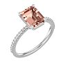 1-1/2 Carat Morganite and Diamond Ring In 14 Karat White Gold Image-2