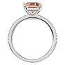 1-1/2 Carat Morganite and Diamond Ring In 14 Karat White Gold Image-3