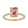 1-1/2 Carat Morganite and Diamond Ring In 14 Karat Yellow Gold Image-1