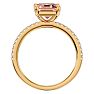 1-1/2 Carat Morganite and Diamond Ring In 14 Karat Yellow Gold Image-3
