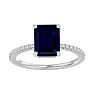 2 1/2 Carat Sapphire and Diamond Ring In 14 Karat White Gold Image-1